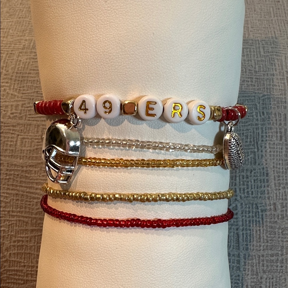 SF 49ers Beaded Bracelet Set